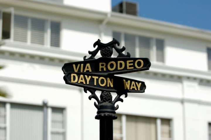 a street sign in front of a building